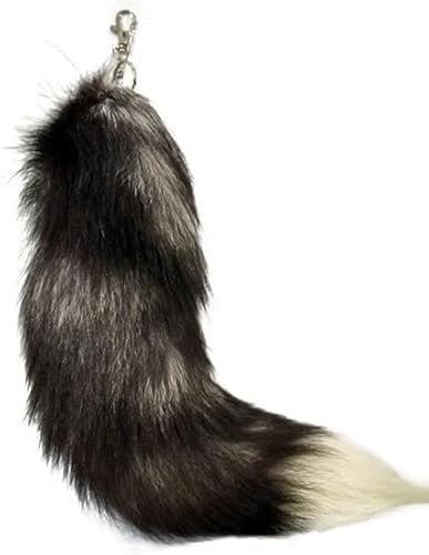 Nocyclonic Fox tail Fuchsschwanz Anh채nger Echtfell Sonnenfuchs Fuchschwanz Antenne Schl체sselanh채nger Tasche Zus채tze Tasche Anh채nger Auto Dekoration Weich Flaumig etwa 40cm (7)