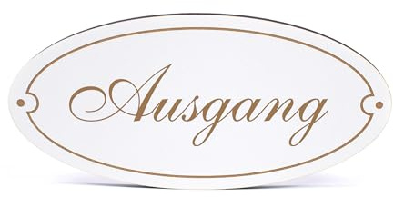 Dekolando Deko Türschild oval - Ausgang - Schild 15 x 7 cm - Schilder Türschilder Namensschilder Wohnung selbstklebend Holzschild Tür Holzschilder