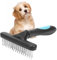 Carpet Rake,Portable Carpet Rake Pile Lift, Undercoat Rake Dog,Pet Hair Remover for Carpet Fluffy and Soft Again, Dog Grooming Comb,Short or Long Hair Double Row Stainless Steel pins