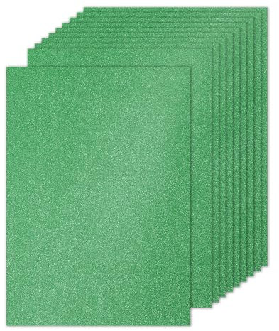 PATIKIL 10 Blätter Grünes Glitzer Kartonpapier, A4 250gsm Rechteckiges Premium Glitzerpapier für Scrapbook Kartenherstellung DIY Kunstprojekte Hochzeitsfeier