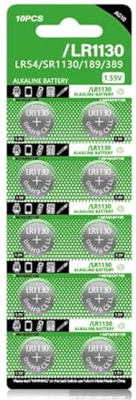 ZYHARUKO LR1130 Knopfbatterien, 1,5 V, Alkaline, stabile Stromquelle für Geräte und Zubehör, ersetzt AG10/LR54/189/389, 10 Stück