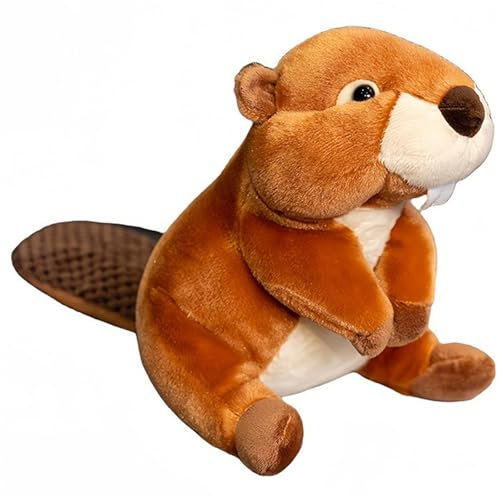 KUKUShining Biber Plüsch, Simulation Stofftier Puppe Cartoon Weiches Kuscheltier Spielzeug Für Kinder Mädchen Geburtstag Weihnachten