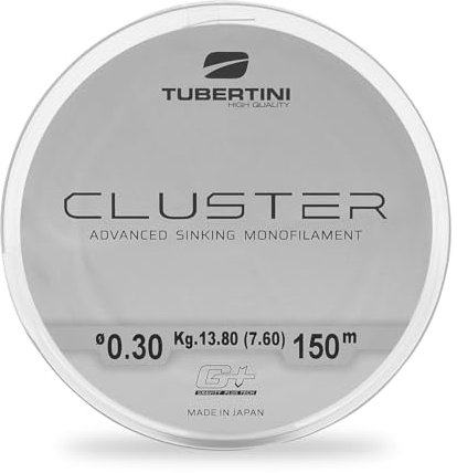 Tubertini Cluster Monofilo da Pesca Affondante 50% Nylon 50% Fluorocarbon – Bobina 150/300/1000 mt – Perfetto per la per Pesca Fresh e Saltwater (150 mt | 0,23 mm | Carico di rottura 5,75/4,03 kg)