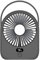 FUNJEO F125 Ventilador de escritorio digital, de pared, potente, 5 velocidades, recargable, luz nocturna cálida, para trabajo/camping/estudio (negro, con pantalla digital)