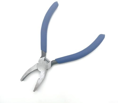 Pinze professionali per tagliare il vetro, con vite regolabile a naso piatto, strumento manuale, per piastrelle, ceramica, legno, materiale 15,2 cm, blu (15,2 cm)