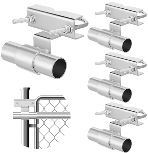 MorningRo 4 Stück Maschendrahtzaun-Rolltore, Universal-Rolltorschiene, Wandhalterung, Wandhalterung für Durchmesser von 4,8 cm - 7,2 cm, Schienenrohrpfosten, verzinkte Stahlbeschichtung