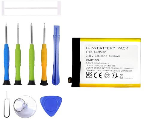 ERYNK AK-S5-BC Replacement Battery Compatible with Emporia Mobile Phone Smart 5 SMART.5 Mobile Phone Smartphone Replacement Battery with Tool Kit
