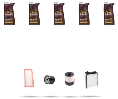 Kit tagliando 4 FILTRI e 5L OLIO M compatibile con Dacia Duster 1.5 Dci 81kw dal 2010