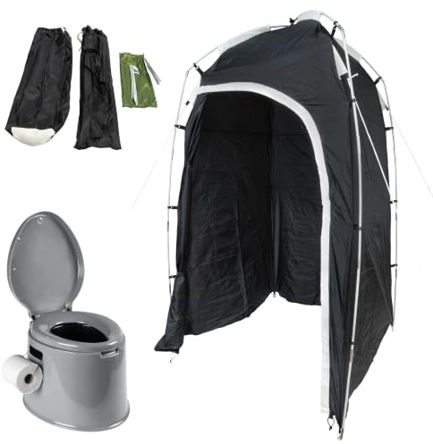 Angel Domäne Campingtoilette 150kg mit Dusch- & Toilettenzelt Set für Camping