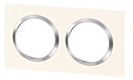 LEGRAND - Plaque dooxie Carrée - Plaque de Finition pour Prises et Interrupteurs dooxie - Fabriqué En France - 2 Postes - Bague Effet Chrome - Blanc Mat