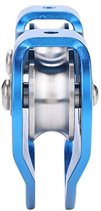 Fishlor Laufrolle, 30KN Aluminium Doppelrolle Seilrettungskabel-Laufkatze Klettern Bergsteigerausrüstung(Blau)