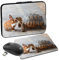 PEDEA Design Schutzhülle Notebook Tasche bis 15,6 Zoll (39,6cm) mit Mauspad und schnurloser Maus, Rabbit and Turtle