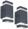 LUTEC Außenwandleuchten FOCUS in Anthrazit,moderne Außenleuchte,Up- & Downlight, Wandleuchte 2er Set zum Vorteilspreis,2 flammige eckige Wandlampe…