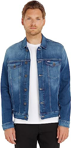Tommy Jeans Reg Trucker Jk Wmbs Jacken, Herren, Blau (Wilson Mid Blue Stretch), M