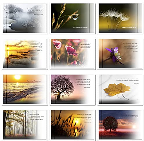 metALUm 12 wunderschöne, einzigartige Trauerkarten Beileidskarten Kondolenzkarten für höchste Ansprüche im Set