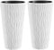 URBNLIVING Stunning Sandy Slim Large Plant Pot Flower Planters Indoor Outdoor Garden (White, 2)