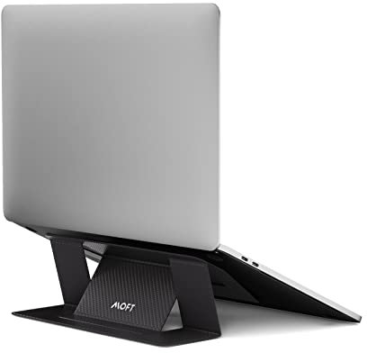 MOFT Laptop Ständer, Faltbarer Laptopständer Notebook Ständer mit 2 einstellbaren Winkeln, Haltung Verbessern, Kompatibel mit MacBook Air, MacBook Pro 11''-16'', Selbstklebender - Schwarz Gemustert
