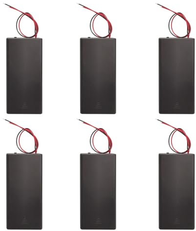 Lpdphanxfkx 6 Pcs 2 x 18650 Battery Holder, with Lid 18650 Battery Box, 3.7V Battery Holder with Switch and Cable 18650 Lithium Battery Compartment 2 Slots, for 2x18650 Battery Holder