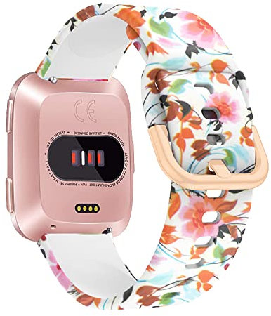 SeNool Bracelet Compatible avec Fitbit Versa 2 / Fitbit Versa Lite/Fitbit Versa, [Silicone Bande de Remplacement] [Conception de la Boucle] Band pour Fitbit Versa 2/Versa Lite/Versa - Fleur