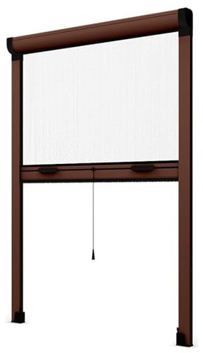 Decorspace - Mosquitera enrollable vertical para puertas y ventanas, adaptable a medida en kit DIY (120 x 170 cm, marrón)