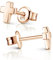 Materia Rosegold Ohrringe Damen Stecker Kreuz Silber 925 vergoldet SO-440-Rose