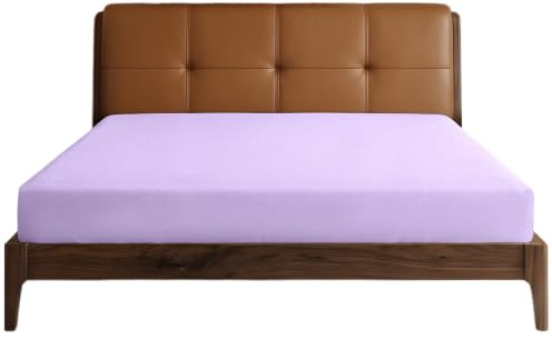 Lirex Fitted Sheets King Size,100% Cotton 300 Thread Count Soft Breathable Deep Pocket up to 12 / 30cm,Light Purple