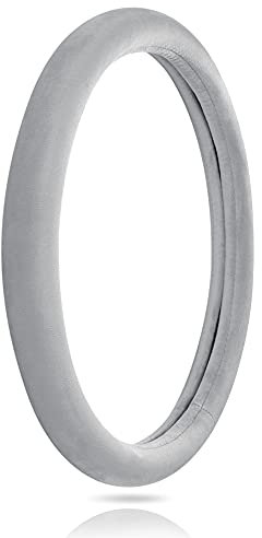Sungeek Auto Lenkradhülle, Universal Lenkradbezug aus weichem Samt Auto Dekor Lenkrad Abdeckung 38cm / 15 Zoll, Autozubehör Innenraum (Grau)