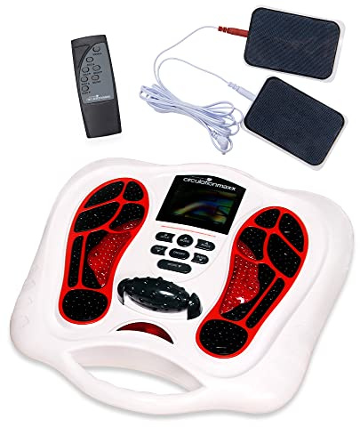EMS Fußmassagegerät mit TENS, Durchblutungsförderung und Fußgewölbe-Stütze – Elektrische Muskelstimulation für Füße und Beine, 99 Intensitäten, mit Fernbedienung – Vitaliving