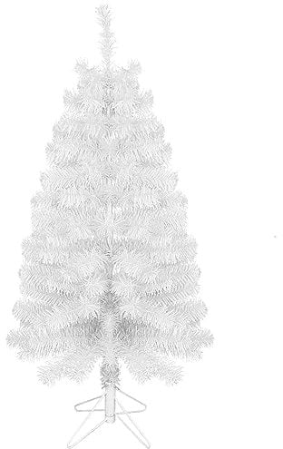 VEYLIN Small Christmas Tree,90 CM Artificial White Xmas Tree With Metal Stand For Christmas Decor