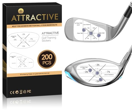 ATTRACTIVE Golf Impact Tape Set, Racket Impact Sticker for Golf Clubs, Self-Teaching Sweet Spot and Consistency Analysis, Useful Training Aid Improve Swing Accuracy