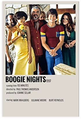 EDSC Klassischer Film-Boogie Nights Vintage-Leinwand-Poster, Wandkunst, Dekoration, Bild für Wohnzimmer, Schlafzimmer, Dekoration, Rahmen: 40 x 60 cm