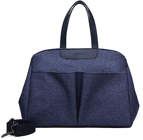 Vllcsla Wickeltasche Kinderwagen Damen Wasserdicht, Dunkelblau, Baby Taschen für Mama Papa, Elegante Wickeltasche Große, mit 2 Kinderwagen Haken & Isoliertasche, 38x15x27 cm, Multifunktions