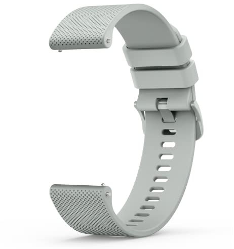 Wanme 20mm 22mm Uhrenarmbänder für Damen Herren, Silikon Armband, Schnellverschluss Uhrenarmband, Wasserdichtes Sport Ersatzarmband, Flexibles Verstellbares Armbänder, 20mm Grau