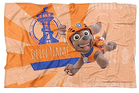 PICANOVA PAW Patrol Zuma Handtuch mit Name 140x90cm – Hochwertiges Bedrucktes Handtuch – Blickfang-Strandtuch Aus Hautfreundlichem Frottee – Badetuch mit Text Individuell Bedruckt