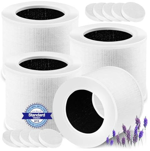4-Pack Core Mini Air Purifier Replacement Filter Compatible with LEVOIT Core Mini Air Purifier,Core Miini-P,3-in-1 High Efficiency HEPA Filter, Mini-RF Filter with 12 Aroma Pads,Core Mini-RF