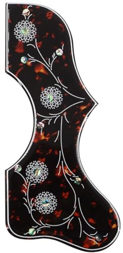 Domofa Pickguard für Akustikgitarre, dicker Plektrumschutz für J200 SJ200 akustische Folk-Gitarrenteile (dunkle Schildkröte)