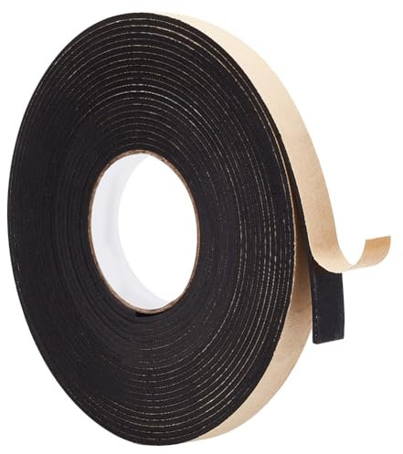 BENECREAT 10 m Bandes D'Étanchéité en Mousse Noire, Bande Auto-Adhésive 20mm X 3mm, Coupe-Froid pour Porte et Meubles, Voitures, Haut-Parleurs, Équipement Sportif