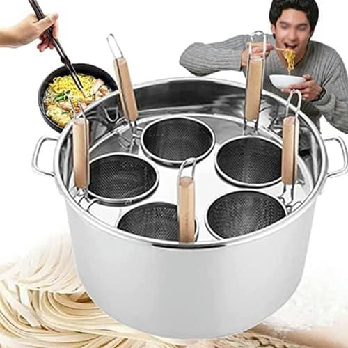 Commercial Noodle Boiler Multi-Functional Cooking Pot Cooking Pot Commercial Pasta Cooker Set, Multifunctional Pasta Cooker with Divider and Colander Strainer, Stainless Steel Stock Pot,