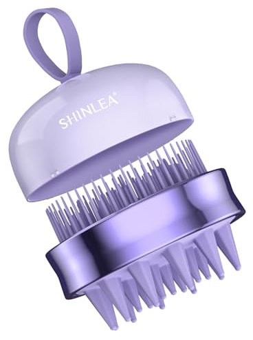 SHINLEA Kopfhaut Massagebürste - Shampoo Bürste für Tiefenreinigung, Silikon Doppelseitiger Haarmassagebürsten für Peeling Reduziert Schuppen, für Nasses & Trockenes Haar, 2 in 1