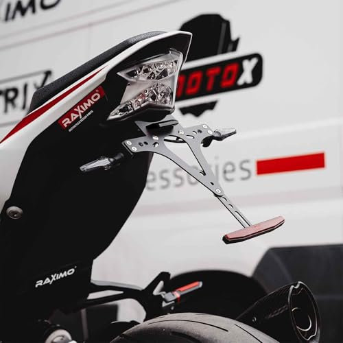 Raximo Kennzeichenhalter passend für Kawasaki Z900 2017-2024 mit CNC gefräster Kennzeichenbeleuchtung schwarz