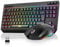 RedThunder K20-TKL 75% Wireless Keyboard and Mouse,RGB Backlight,UK Layout 94 Keys,TKL Ultra Compact Mini Design with Multimedia Keys+7D Optical lightweight Mouse for PC Xbox PS5 Office Typist (Black)