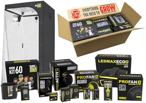 GARDEN HIGHPRO GROWKIT 60 | Grow Kit | Kit Cultivo | Armario Cultivo Indoor | Extractor 100mm | Filtro carbón | Ventilador 5W | Combiduct | Tijeras