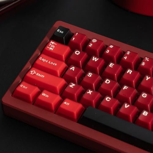 PBT Keycaps Set 164Keys Cherry Profile Red Black Keycaps 60% 65% 75% 100% Dye Sublimation Costom Key caps for Cherry Gateron MX Switches Mechanical Keyboards