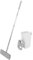 WRITWAA Trapeador con Balde Trapeador Plano para Limpiar Paredes Cubo para Fregar Limpiador De Pisos para Fregar Mop De Limpieza De Paredes Acero Inoxidable