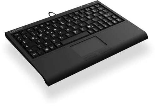 KeySonic ACK-3410 (IT) Super-Mini Keyboard・Smart-Touchpad・USB・schwarz・Kabelgebunden・USB・Membra (ACK-3410 (IT))