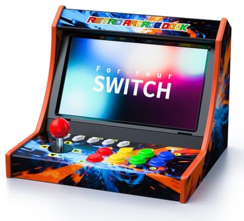APTGAME™ Switch Arcade Stick per Nintendo Switch/OLED/Switch 2, macchine arcade retrò per casa e arcade, supporto per cabinet da gioco Street Fighter - versione screenshot, nessuna voce (schermo non