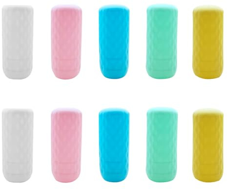 HYFZOD 10 Pezzi Manicotti per Bottiglie in Silicone da Viaggio, Manicotti Elastici da Viaggio, coperchi in silicone, Accessori da Viaggio per Contenitore per Shampoo per Bagnoschiuma