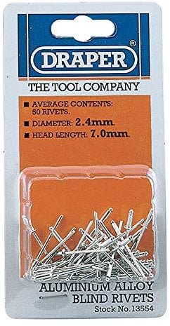 Draper 13554 Blind Rivets, 2.5 mm x 7 mm Size