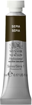 Winsor & Newton Aquarelle Professionnel - Peinture Aquarelle, Haute Luminosité, Résistante à la Lumière, Qualité Archive, Tube de 5 ML, Couleur Sépia