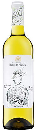 Marqués de Riscal - Vino blanco Sauvignon Blanc Denominación de Origen Rueda, Variedad 100% Sauvignon, 100% Organic con certificación ecológica - Botella individual 750 ml